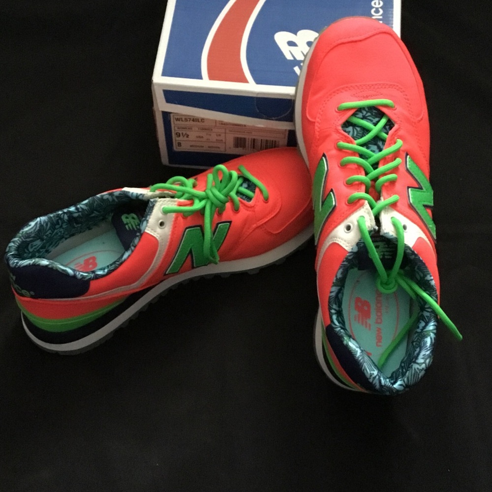New Balance Coral and Teal Sneakers